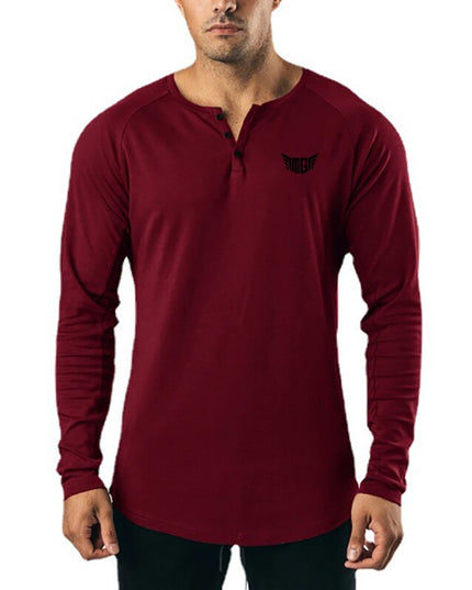 Męska koszulka z długim rękawem klasyczna z guzikami