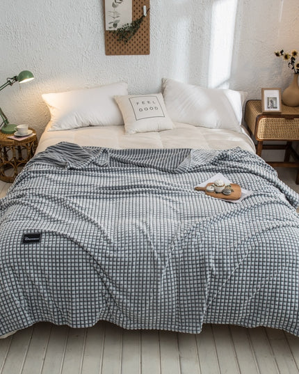 Pled z tłoczeniem w kratkę