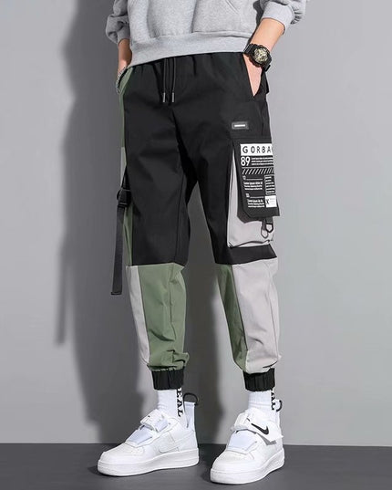 Męskie spodnie bojówki trzykolorowe