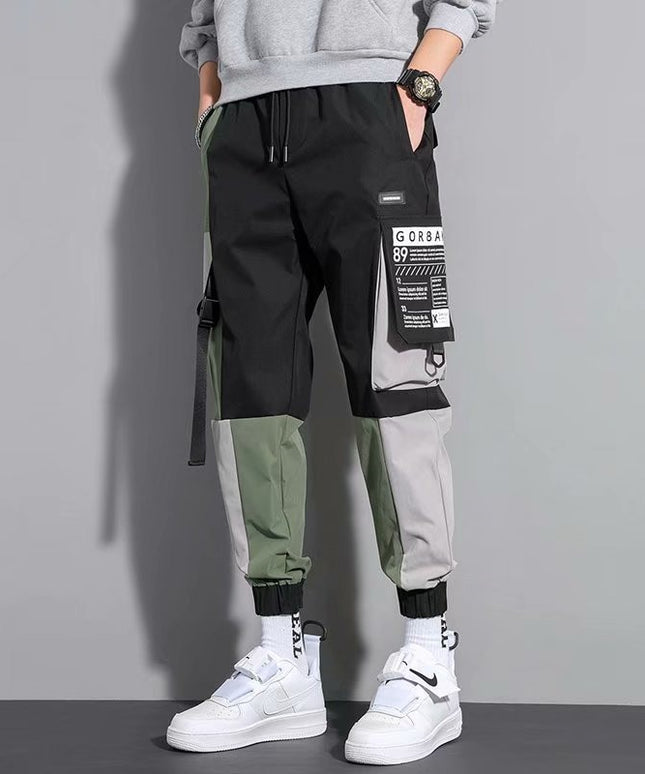 Męskie spodnie bojówki trzykolorowe