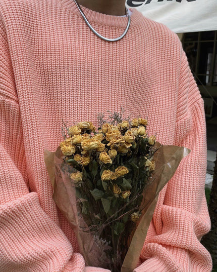 Męski sweter z dekoltem w łódkę o kroju oversize