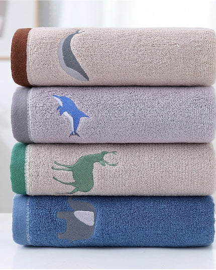 Ręcznik łazienkowy bawełniany z haftem zwierzęcy motyw