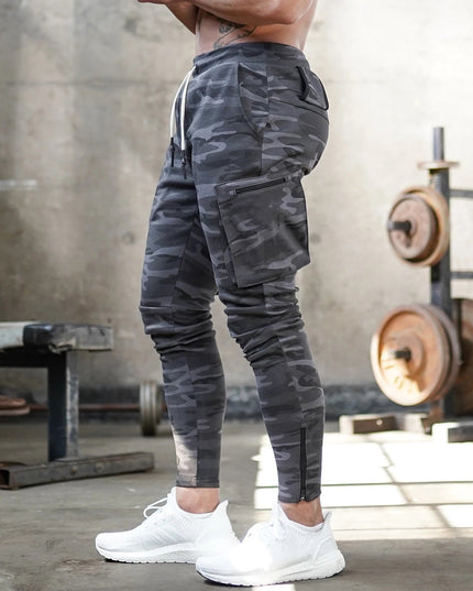 Męskie spodnie treningowe we wzór moro