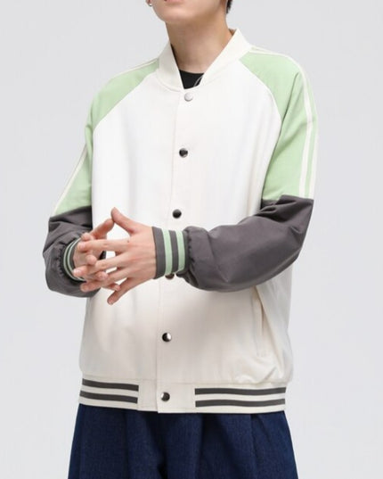 Męska kurtka przejściowa bomberka bejsbolówka z kontrastowymi rękawami