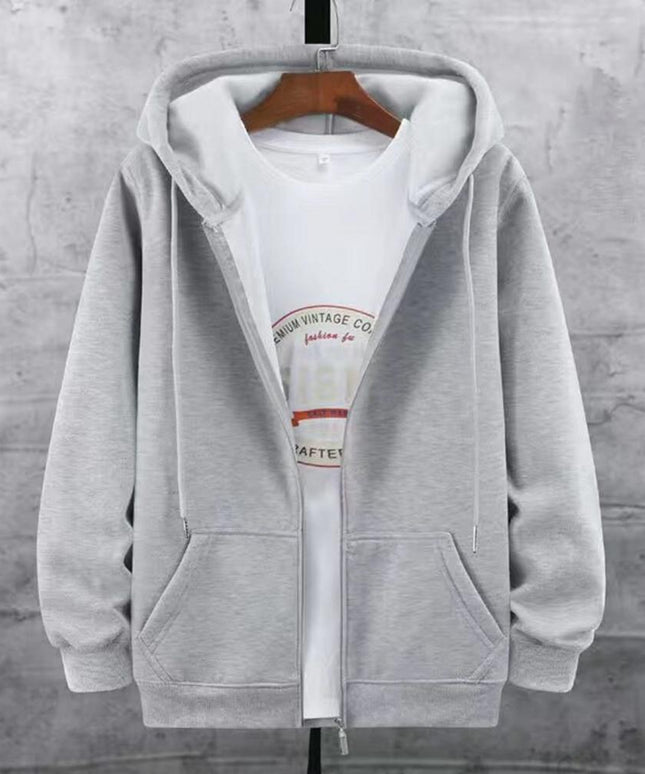 Męska bluza rozpinana klasyczna z kapturem