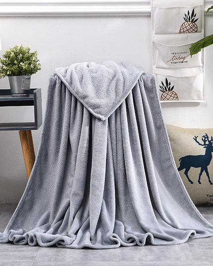 Koc zimowy ciepły z polaru w jednolitych kolorach