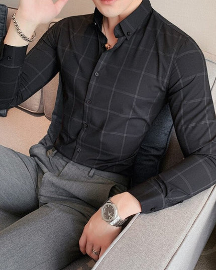 Męska koszula dopasowana w kratę