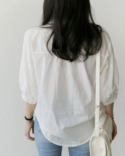 Damska koszula z kwiatową fakturą