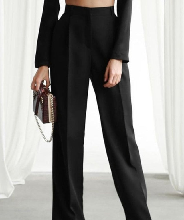 Damskie spodnie eleganckie chinosy z szerokimi nogawkami