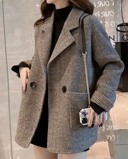 Damski zimowy płaszcz oversize krótki