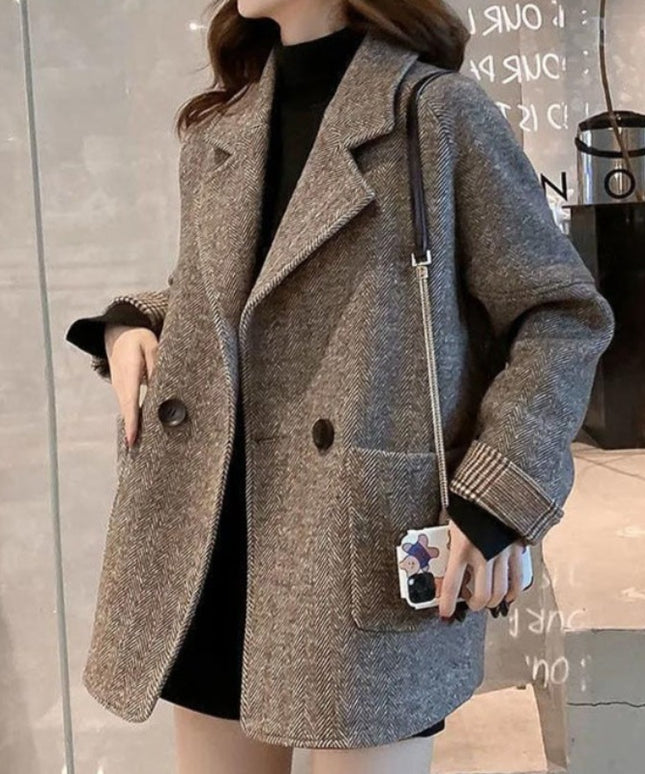 Damski zimowy płaszcz oversize krótki