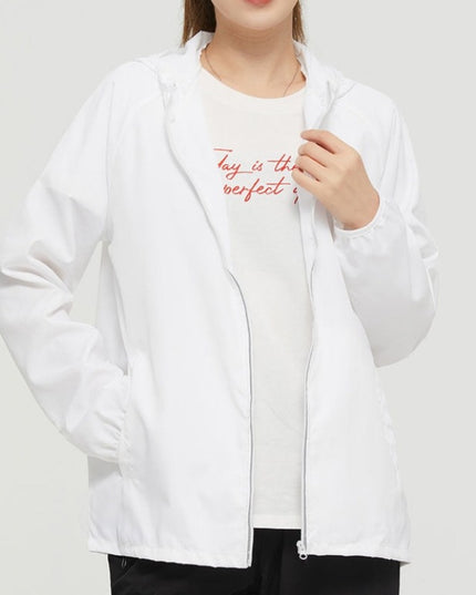 Damska kurtka przejściowa przeciwdeszczowa cienka z kapturem