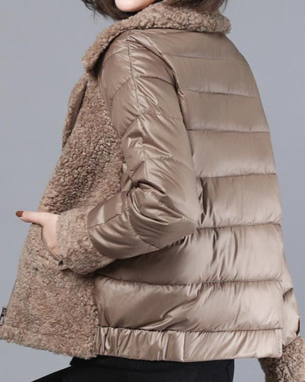 Damska kurtka zimowa z kożuszkiem