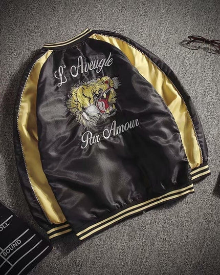 Męska kurtka przejściowa bomberka z nadrukiem tygrysa