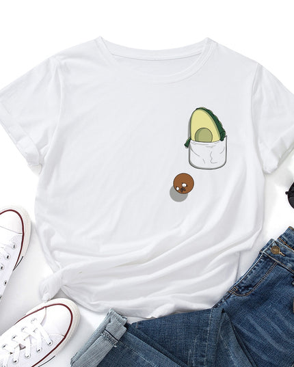 Damski T-shirt z motywem awokado