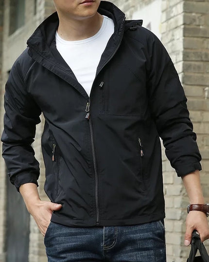 Męska kurtka przejściowa klasyczna z kapturem