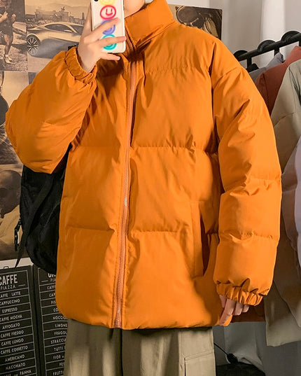 Męska kurtka zimowa ocieplana pikowana o luźnym kroju