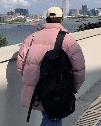 Męska kurtka zimowa ocieplana ze stójką oversize