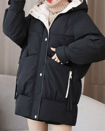 Damska klasyczna kurtka zimowa z kapturem