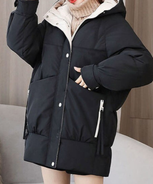 Damska klasyczna kurtka zimowa z kapturem
