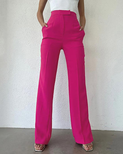 Damskie spodnie eleganckie chinosy z szerokimi nogawkami