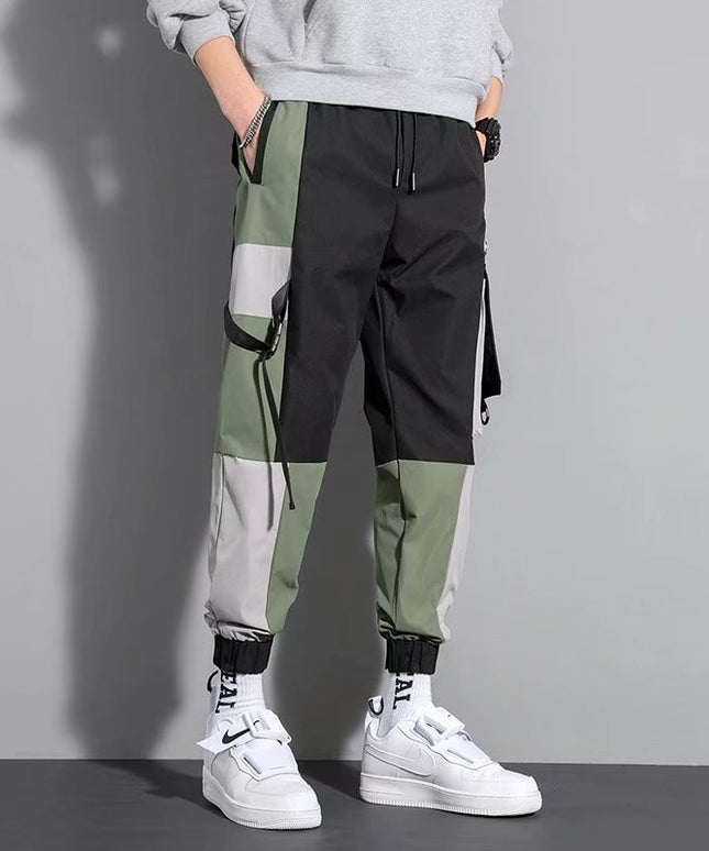 Męskie spodnie bojówki trzykolorowe