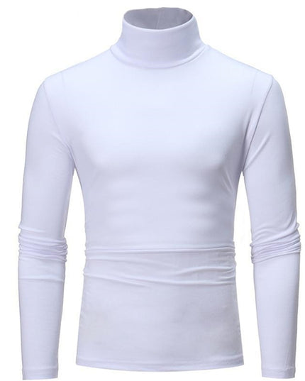 Męska koszulka z długim rękawem dopasowana z golfem