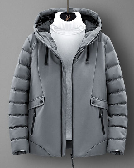 Męska kurtka zimowa pikowana z kapturem