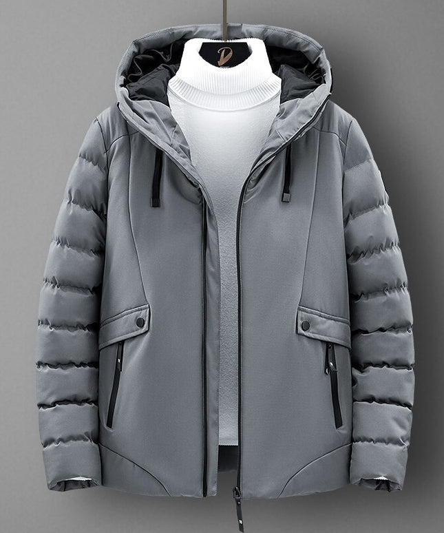 Męska kurtka zimowa pikowana z kapturem