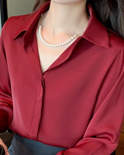 Damska koszula klasyczna z szyfonowego materiału