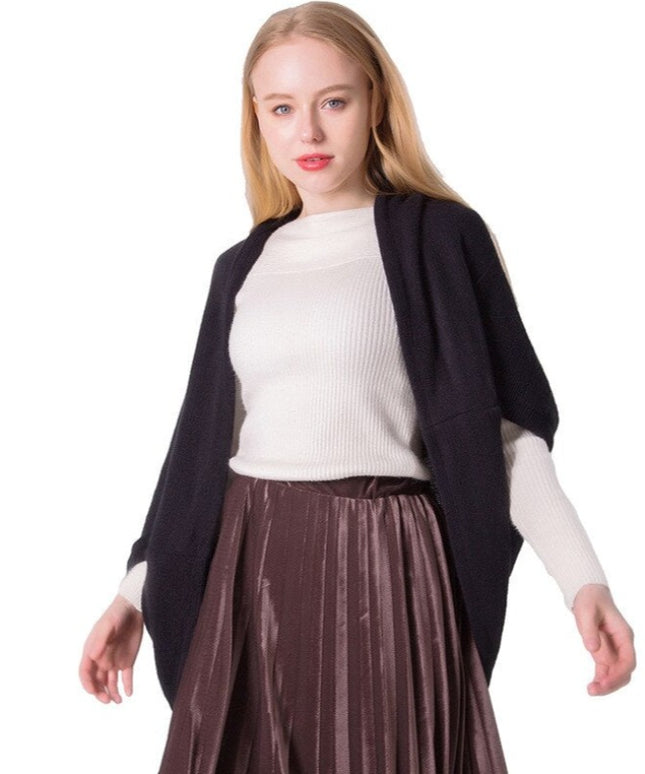 Damski sweter typu ponczo oversize nietoperz