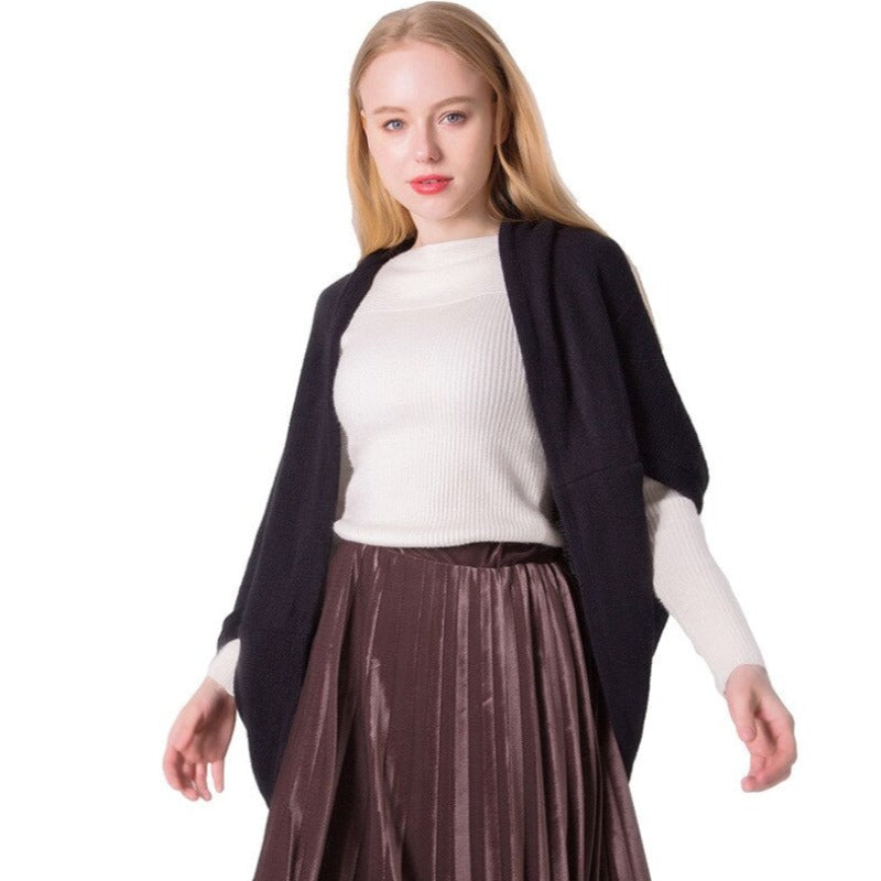 Damski sweter typu ponczo oversize nietoperz