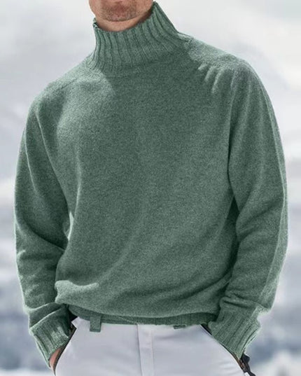 Męski sweter typu golf o prostym kroju