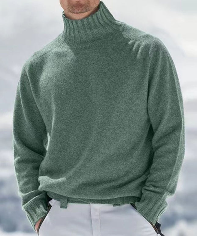 Męski sweter typu golf o prostym kroju