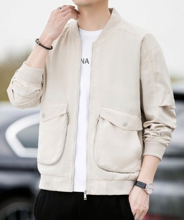 Męska kurtka przejściowa bomberka z dużymi kieszeniami