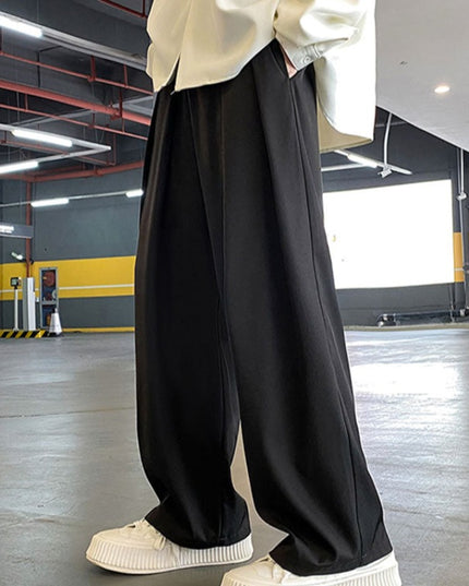 Męskie eleganckie spodnie z szerokimi nogawkami