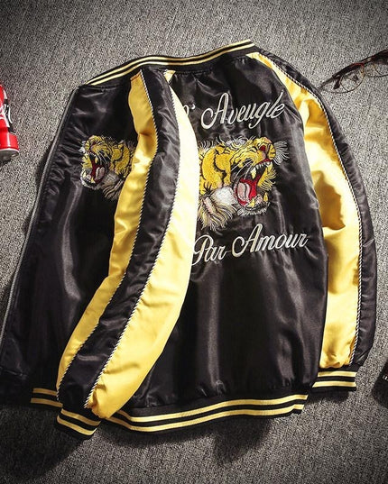 Męska kurtka przejściowa bomberka z nadrukiem tygrysa