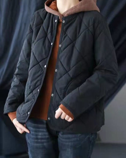 Damska kurtka przejściowa pikowana zapinana na zatrzaski