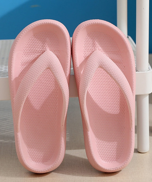 Klapki japonki na platformie w pastelowych kolorach