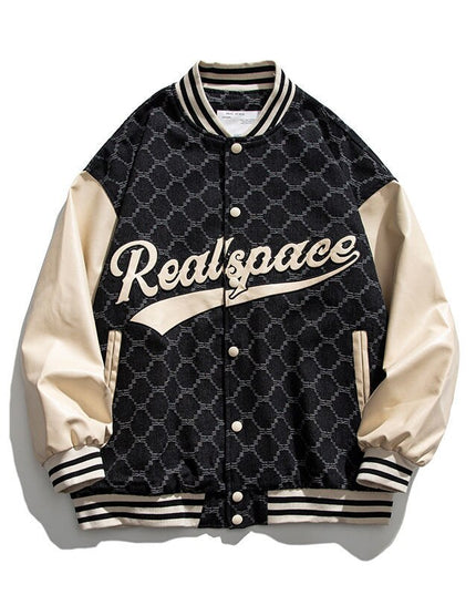 Męska kurtka przejściowa bomberka o luźnym kroju z nadrukiem