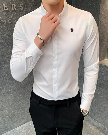 Męska koszula gładka o dopasowanym kroju