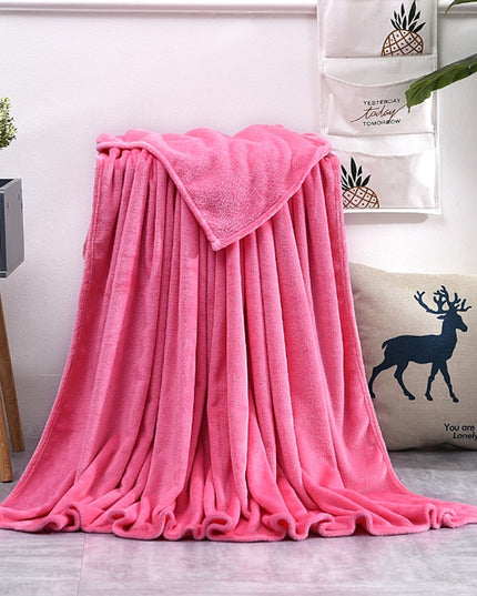 Koc zimowy ciepły z polaru w jednolitych kolorach