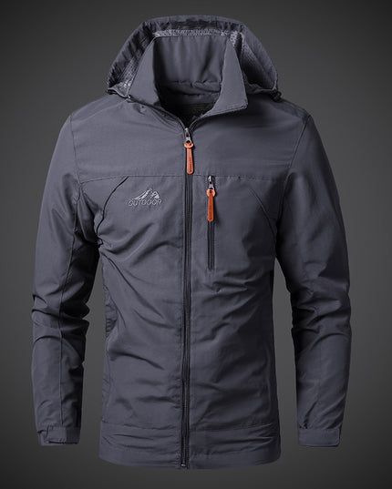 Męska kurtka przejściowa przeciwdeszczowa z kapturem
