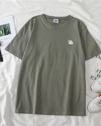 Damski T-Shirt oversize z naszywką