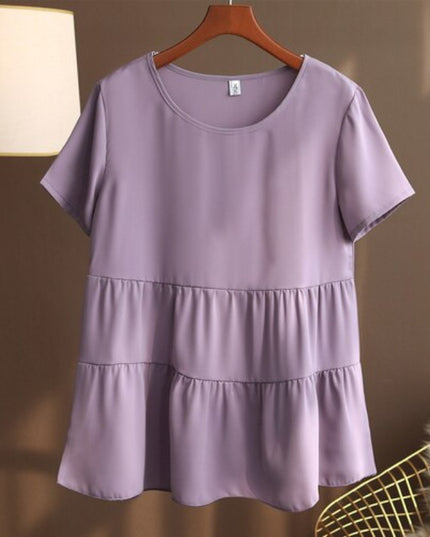 Damski T-shirt z podwójną falbanką