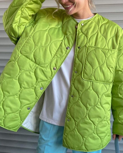 Damska kurtka zimowa pikowana z kieszonką