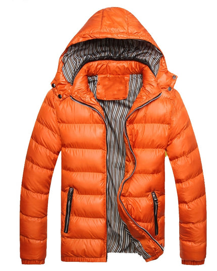 Męska kurtka zimowa pikowana z kontrastowymi zamkami