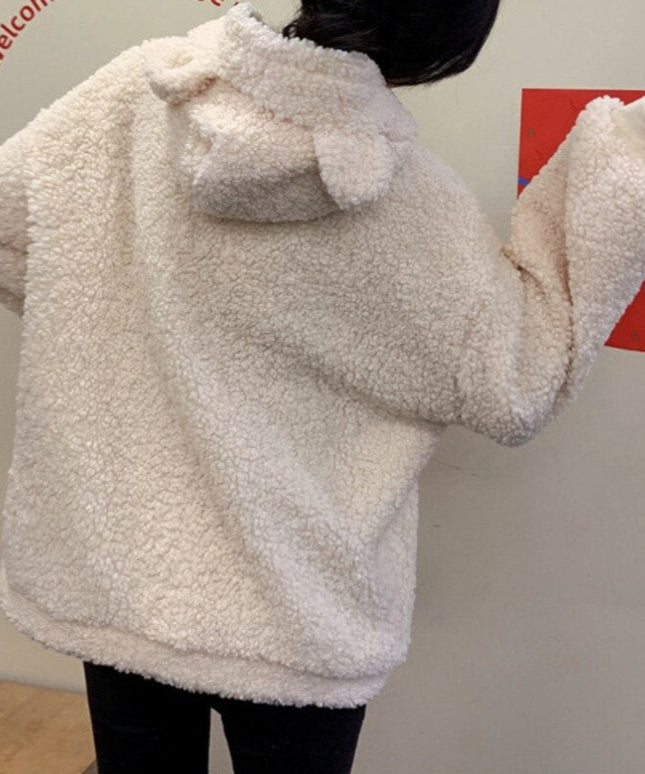 Damska bluza polarowa z uszami na kapturze