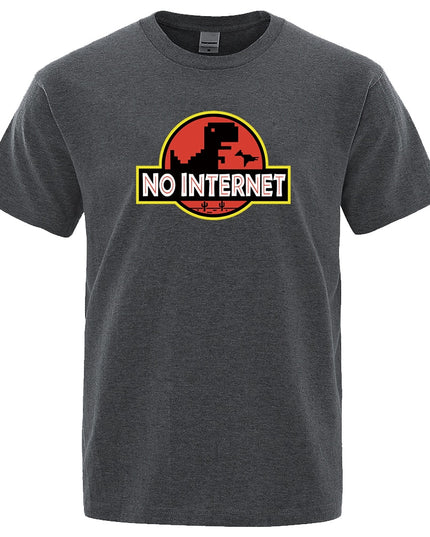 Męski T-shirt z napisem "NO INTERNET"
