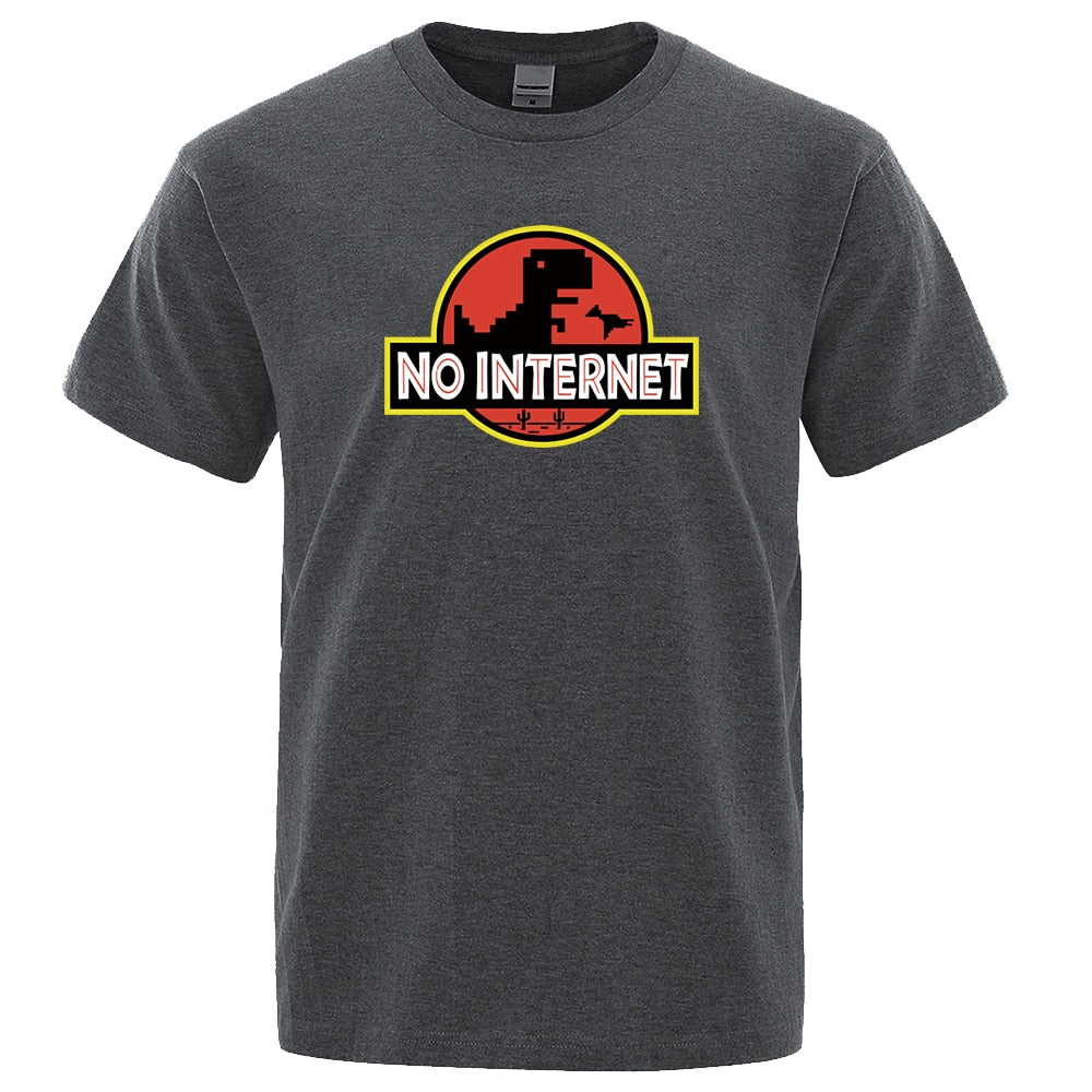 Męski T-shirt z napisem "NO INTERNET"